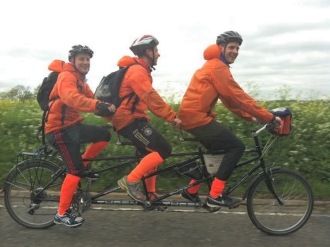 Triplet on a spring charity run